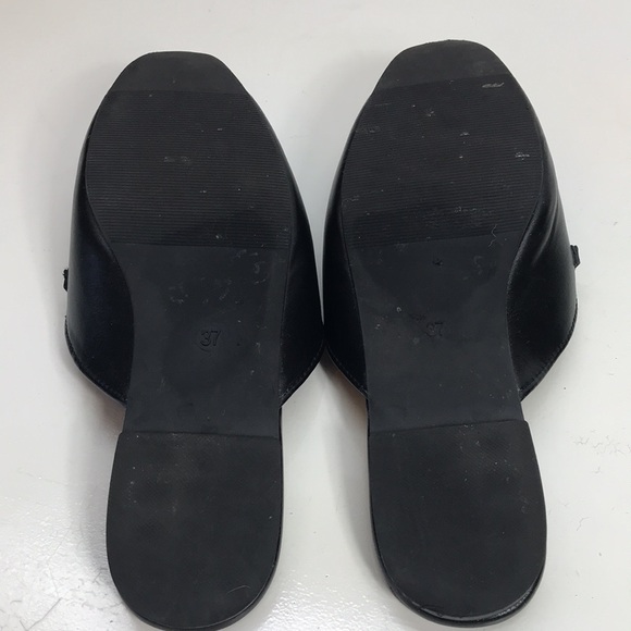 London Rebel Black Loafer SlipOns with Metal Chain European Size 37 US Size 6 - Picture 6 of 8